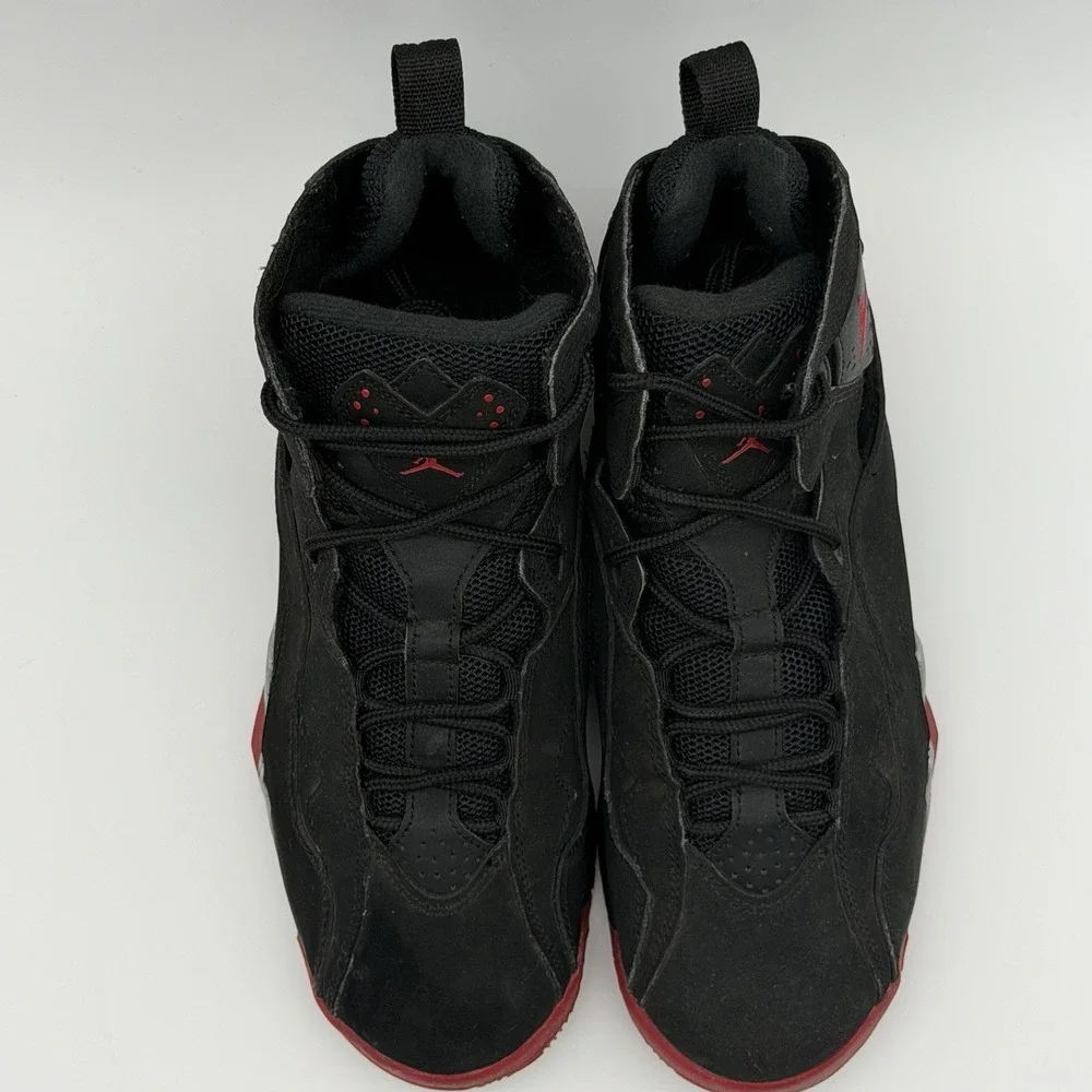 Jordan True Flight Black Gym Red Metallic Silver 343795-003 6Y